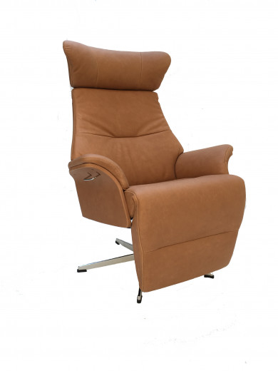 Conform AIR, Relaxsessel m. Fussstütze, Vollpolster Leder GRIZZLY Nature 1518-62, X-Fuss Alu