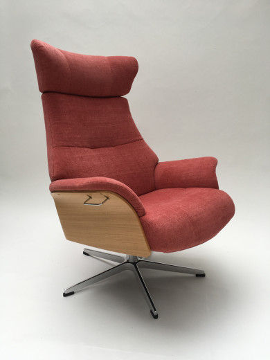 Conform AIR Ruhesessel EI-Hell / Bezug DEGAS Peach 1363-32, X-Fuss Sternfuss Eiche