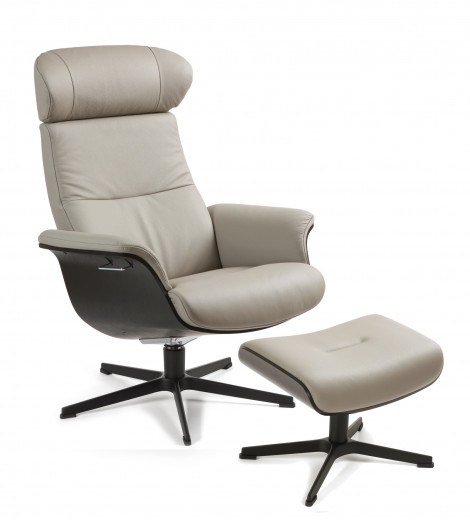 TIMEOUT Sessel + Hocker EI-sw / FANTASY CEMENT