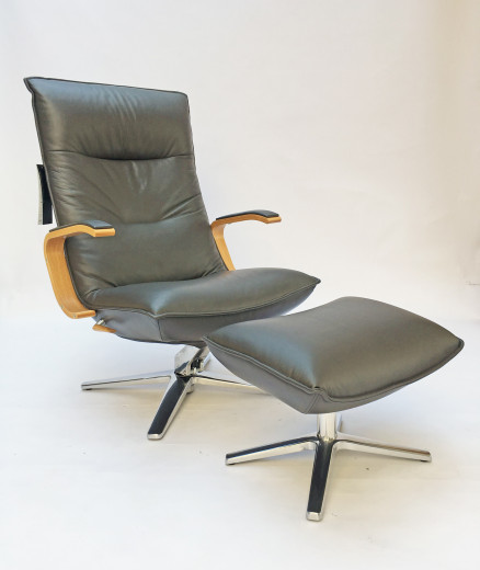 LAID BACK Relaxsessel, Leder NAPPA dark-grey