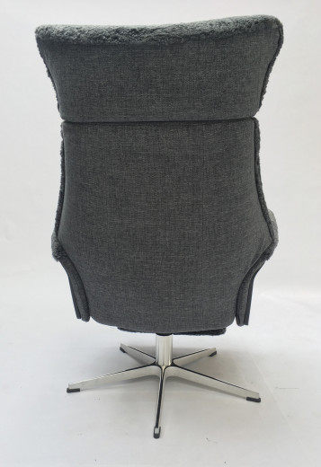 AIR, Relaxsessel m. Fussstütze, EI-sw / Schaffell CHARCOAL