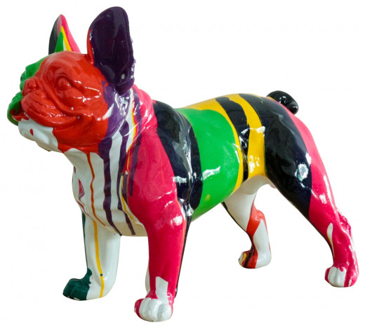 Bunte Bulldogge, Skulptur 41x25x52 cm