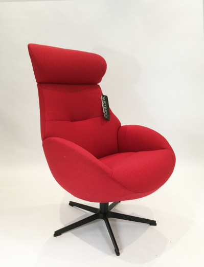 GLOBE-Sessel, kompl. FACET RED, X-Fuss Alu schwarz