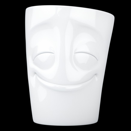 Henkelbecher/ Kaffeebecher mit Gesicht