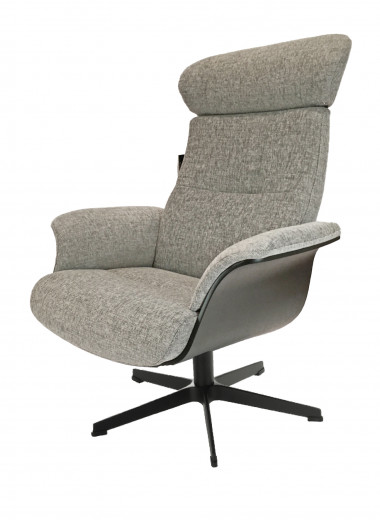 TIMEOUT Sessel EI-schwarz / Bezug DIVINE Beige 1122-62, Rücken standard, X-Fuss Alu/Holz