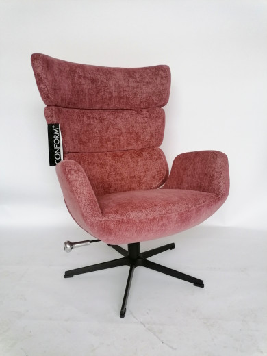 TURTLE Sessel, dreh- u. kippbar, Bezug RUBENS Magnolia 1390-55, X-Fuss Alu schwarz