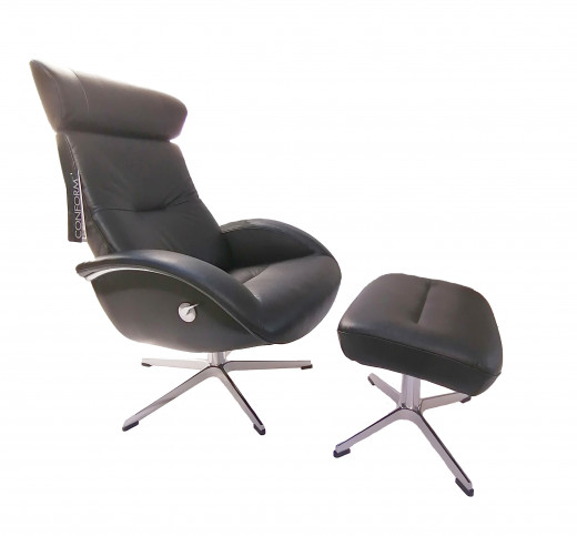 FLOW S + H, Nappa Black, Rcken +5cm
