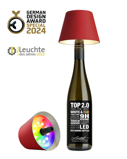 TOP Flaschenleuchte RGB rot 1,5W LED, akkubetrieben, dimmbar