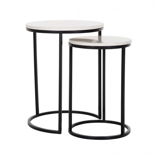 LEXINGTON Beistelltisch 2er Set, Carrara weiss