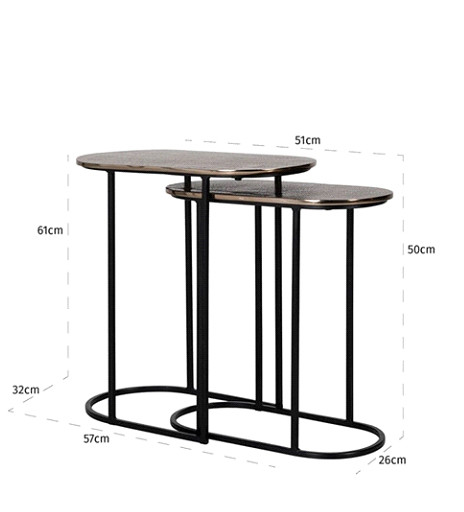 CHANDON Beistelltisch 2er-Set oval