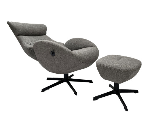 GLOBE Sessel u. Hocker, Bezug GIANNI grey