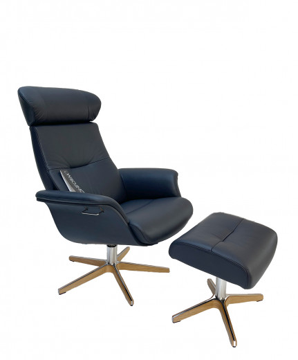 TIMEOUT XL Sessel + Hocker Vollpolster/ SAUVAGE dark-blue 1093-48