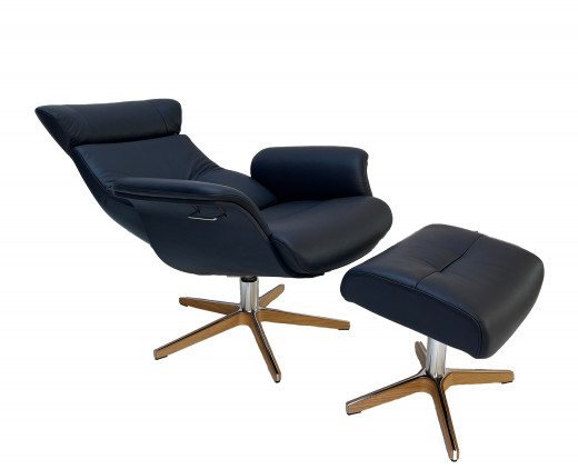 TIMEOUT XL Sessel + Hocker Vollpolster/ SAUVAGE dark-blue 1093-48