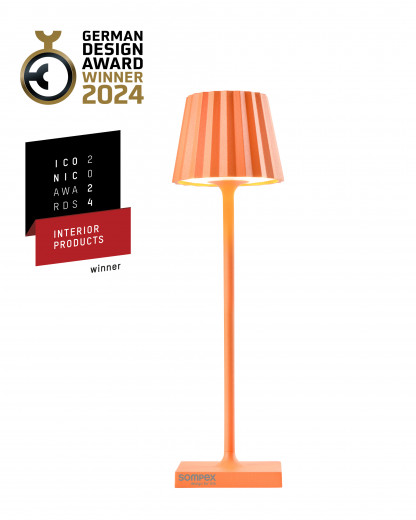 TROLL NANO Outdoorleuchte orange, dimmbar, Akku, H 21 cm