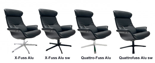 TIMEOUT LARGE Sessel EICHE SW / Leder SORRENTO Black 2554-89