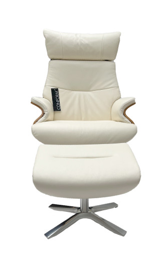 AFTERWORK 2, Sessel EICHE-Hell / Leder FANTASY snow-white