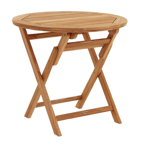 TURIN Esstisch, Teak natur, faltbar, D.80cm