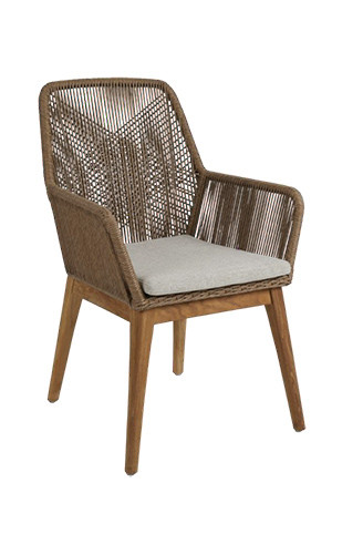 HASSEL Dining-Sessel aus Teakholz u. Polyrattan