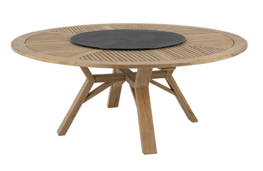 CIRCUS, Teakholz-Tisch rund 180cm, mit drehbarem Tablett