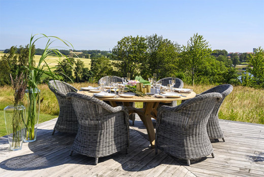 CIRCUS, Teakholz-Tisch rund 180cm, mit drehbarem Tablett