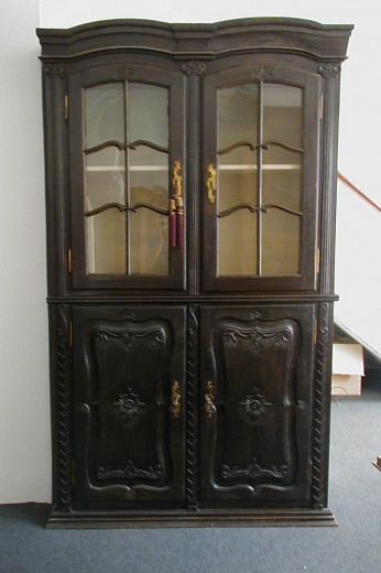 Vitrinenschrank Rokoko Eiche schwarz