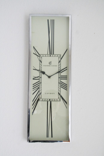Wanduhr LONDON klein, Nickel/Creme B.20cm H.62cm