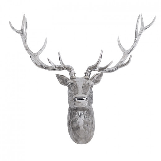 ANTLER, Hirschkopf, Alu vernickelt, H104/B132/T43 cm