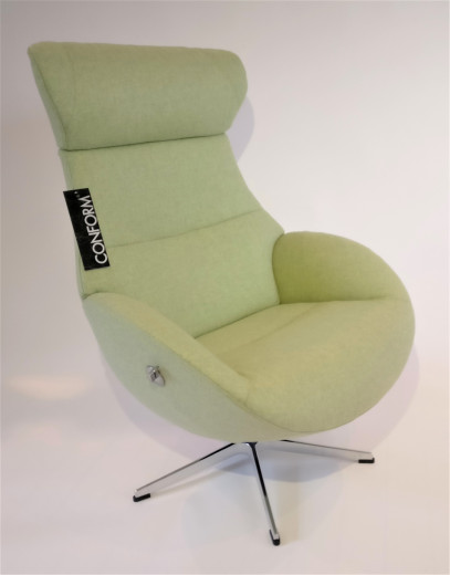 GLOBE-Sessel, Bezug MELTON Pear 1000-24 , X-Fuss Alu