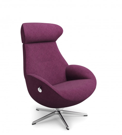 GLOBE-Sessel, kompl. FACET 1326-57 aubergine, X-Fuss Alu