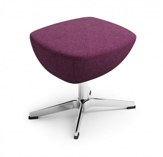 GLOBE-Hocker, Bezug FACET 1326-57 aubergine, X-Fuss Alu