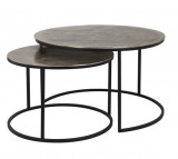 ASHER, Couchtisch 2er-Set, D.82 H.47cm + D.61 H.41cm