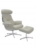 TIMEOUT XL Sessel+ Hocker, Vollpolster MELANGE SILVER