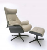 AIR Sessel + Hocker Eiche sw / FANTASY Cement