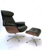 TIMEOUT Sessel+ Hocker, Walnuss / SAUVAGE Terra, Rücken +5cm