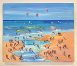 STRANDLEBEN, Gemälde Öl auf Leinwand, 120 x 100cm