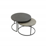 Couchtischset TALCA, roh Blei+ antik Blei, 67x39/75x45 cm