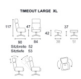TIMEOUT LARGE XL Sessel Walnuss / FANTASY Black