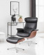 TIMEOUT Sessel u. Hocker, Leder FANTASY Black, X-Fuss-Alu