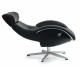 FLOW Sessel + Hocker, Leder FANTASY Black