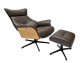 Conform AIR Sessel EI-Hell + Hocker, Leder ZERO Brown, X-Fuss Alu-sw