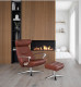 STYLE Relaxsessel u. Hocker, Leder WESTERN cognac, Quattro-Fuss Aluminium