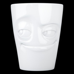 Henkelbecher/ Kaffeebecher mit Gesicht