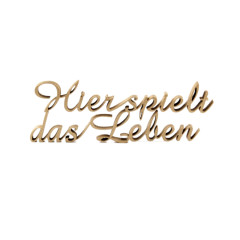 HIER SPIELT DAS LEBEN, 15,2 x 6,3cm, Silber