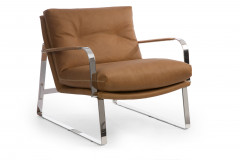 SHABBY Armlehnsessel chrom glänzend, JESOLO Cognac