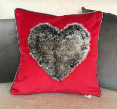 KH Samt Rot Fellherz 45x45cm