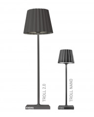TROLL 2.0 Outdoorleuchte schwarz, dimmbar, Akkubetrieben, H 38 cm