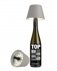 TOP Flaschenleuchte grau, 1,5W LED, akkubetrieben, dimmbar