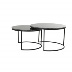 ALFIO Couchtisch Set 2-tlg, Marmor grau-braun