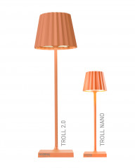 TROLL 2.0 Outdoorleuchte orange, dimmbar, Akkubetrieben, H 38 cm