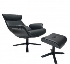 TIMEOUT LARGE Sessel EICHE SW / Leder SORRENTO Black 2554-89